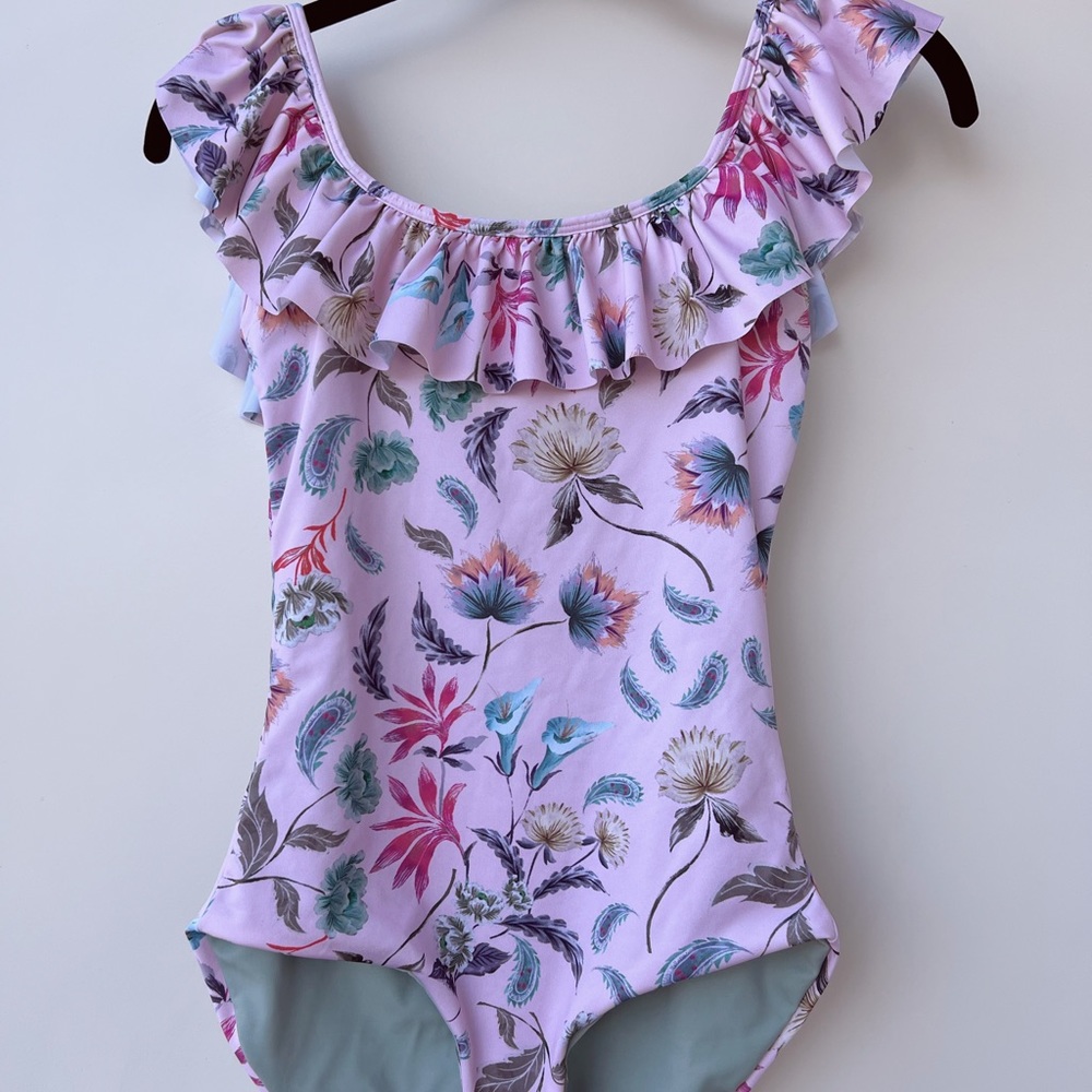 NWT BOAMAR Iris one piece off shoulder bathing suit medium sold at Bohme